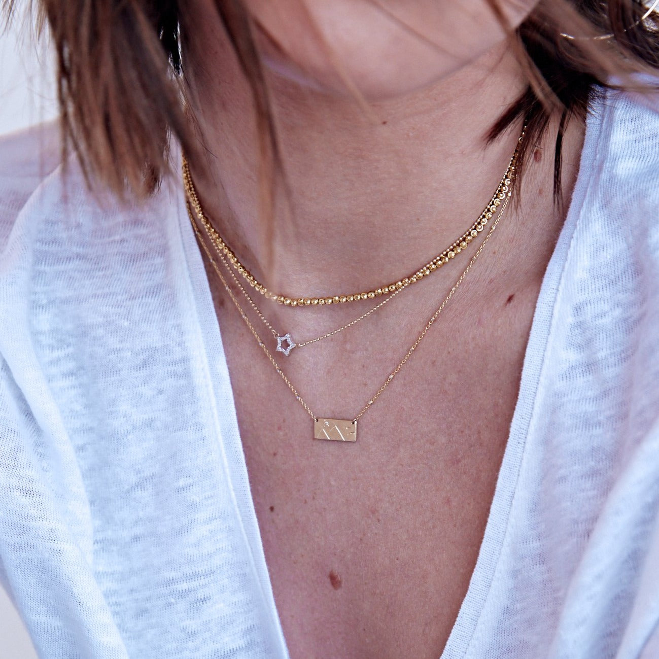 COCI 14k Gold Bar Necklace