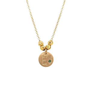 DIMI 14k Gold Initial Gemstone Necklace