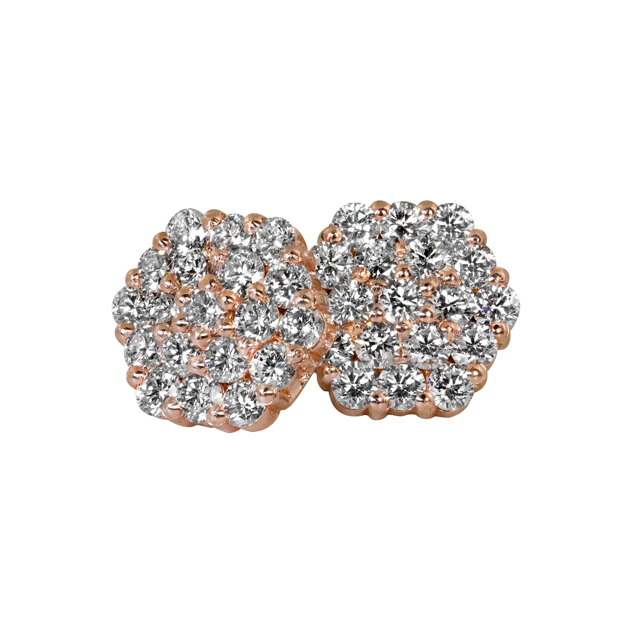 14k rose gold GAIL diamond cluster post earrings