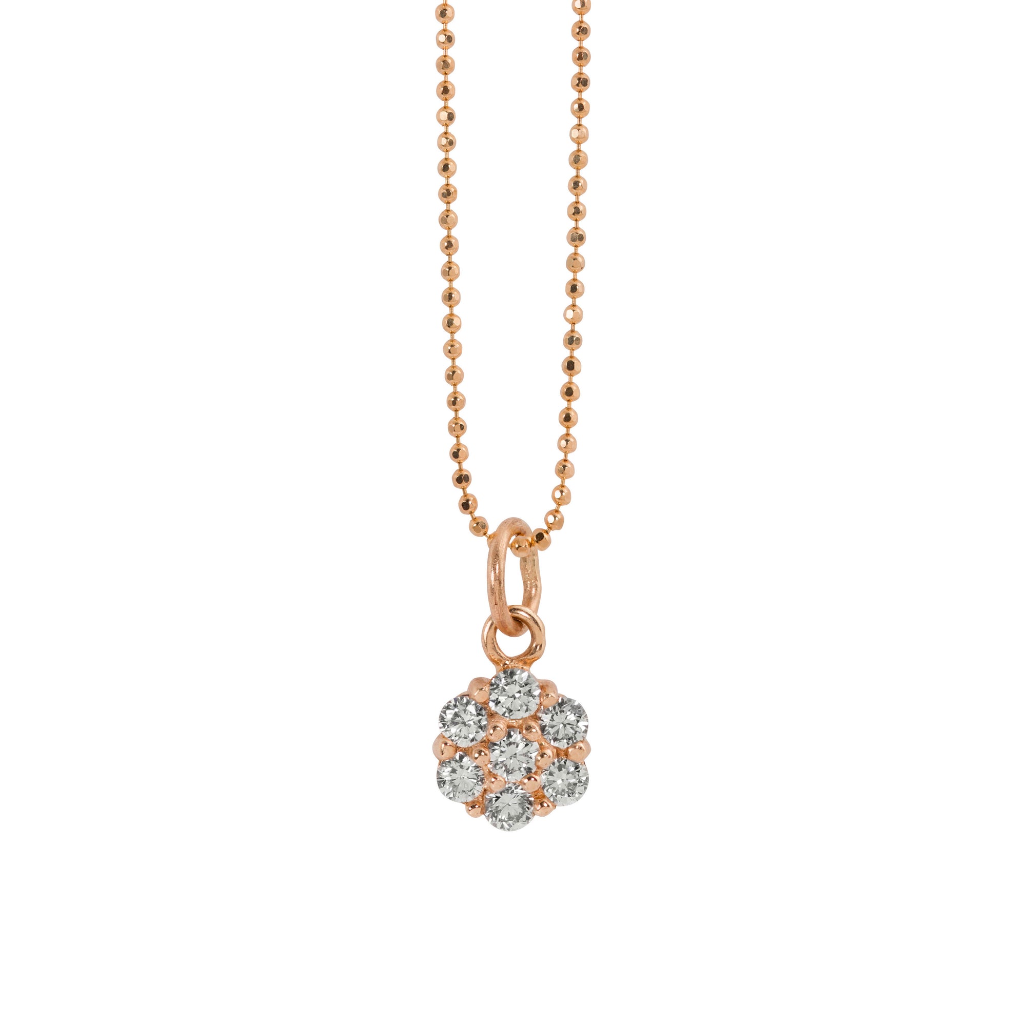 14k rose gold GALA diamond cluster pendant