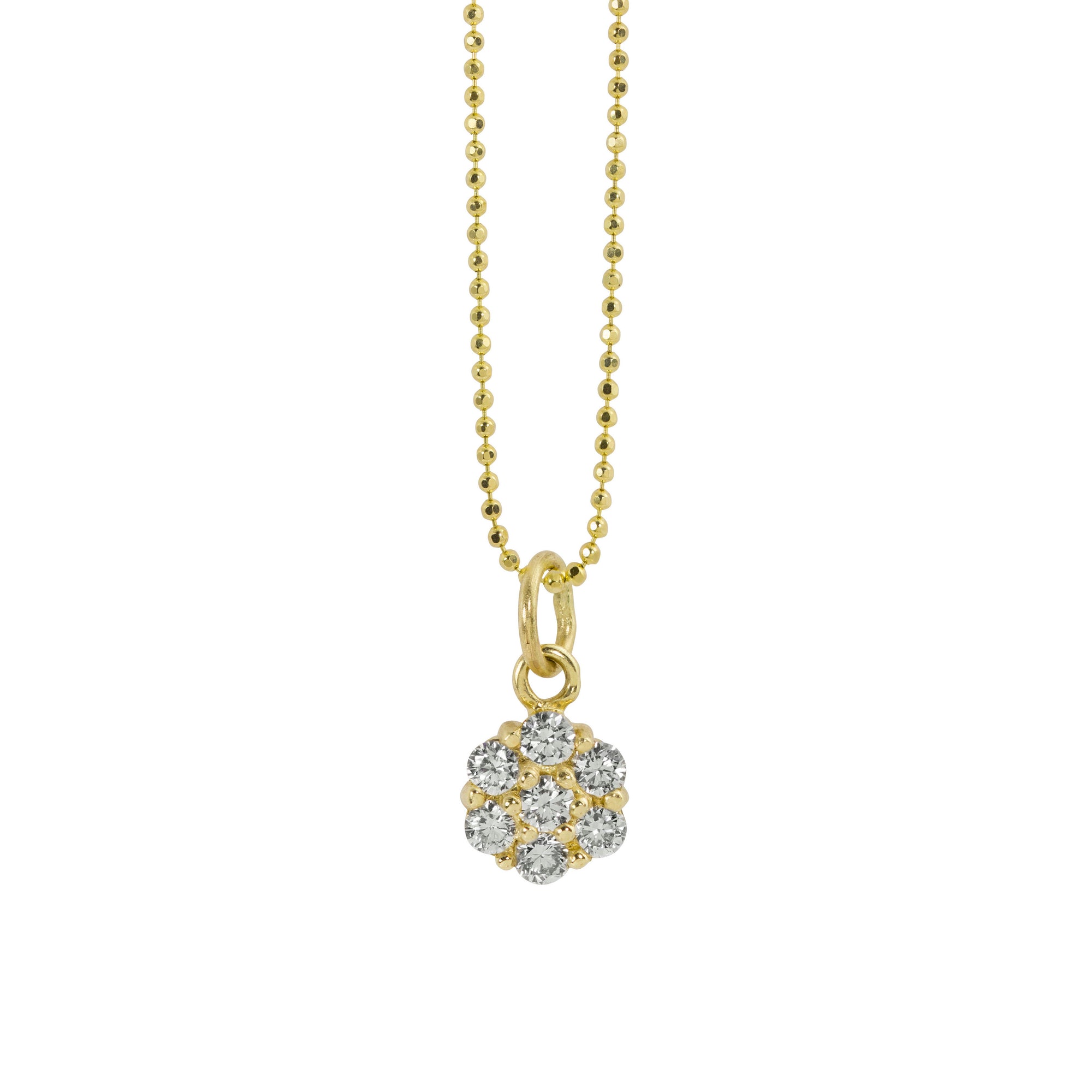 14k yellow gold GALA diamond cluster pendant