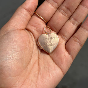 14k Rose Gold Engraved Heart Locket