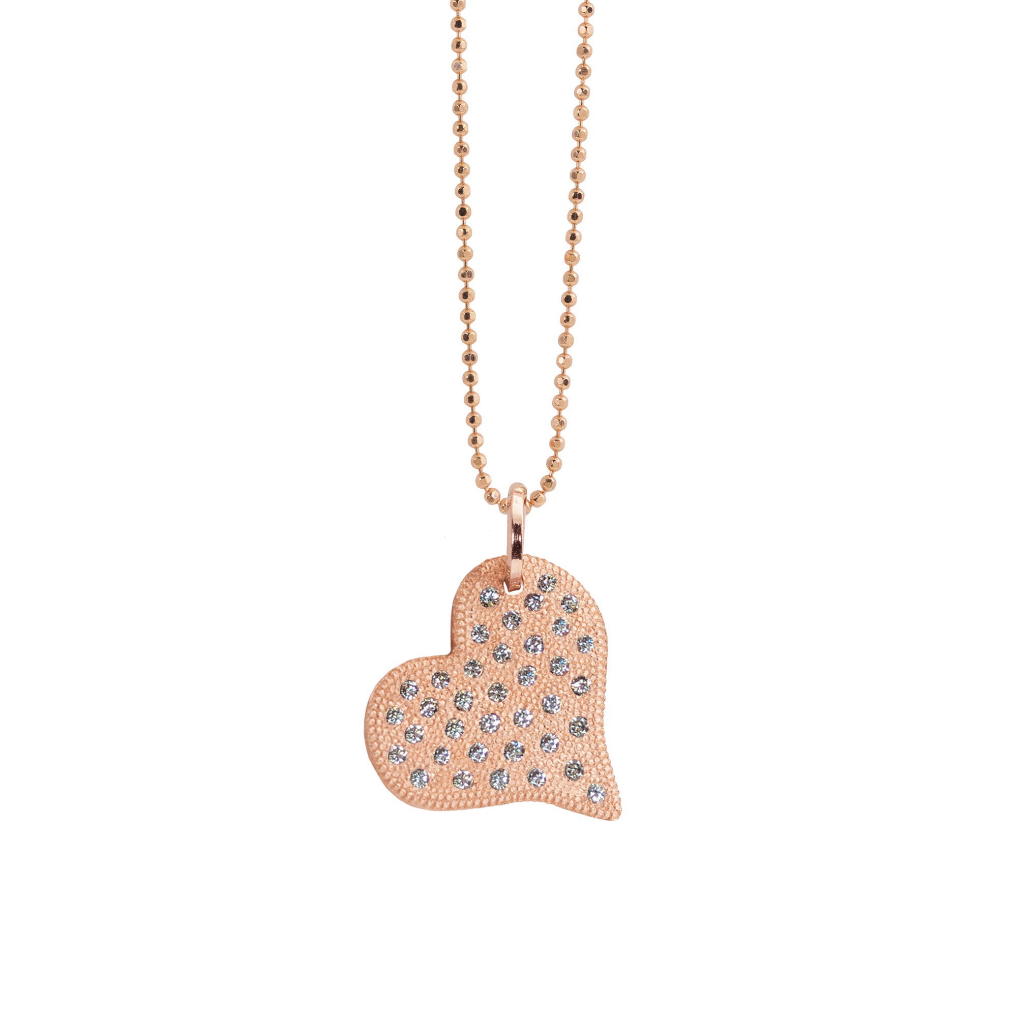 14k yellow gold medium LAVA heart with scattered diamonds