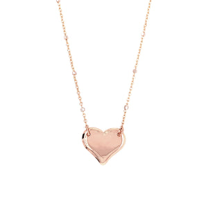 14k rose gold LAZA heart necklace