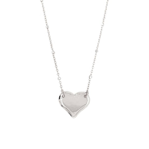 14k white gold LAZA heart necklace