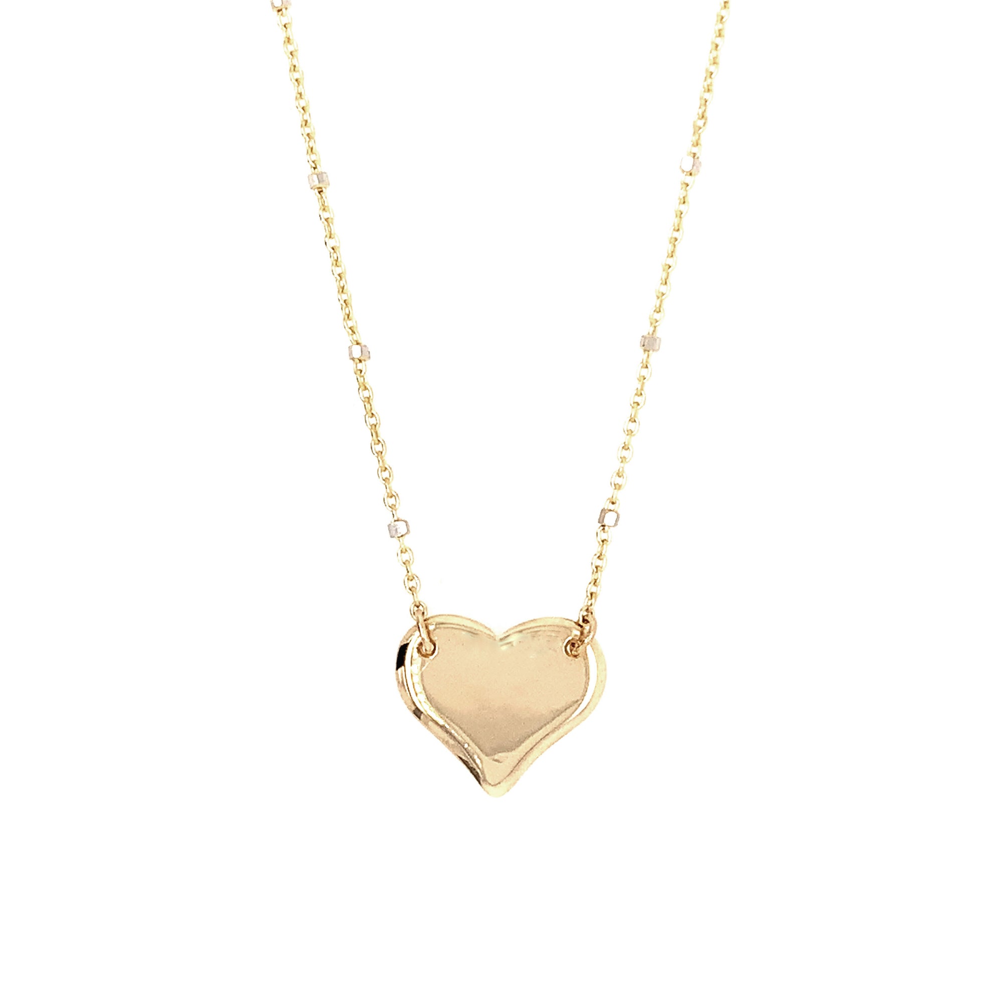 14k yellow gold LAZA heart necklace