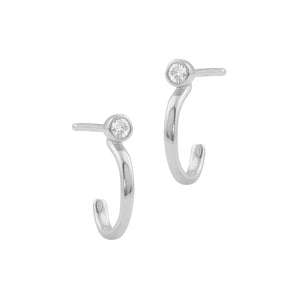 14k white gold OADA diamond post earrings