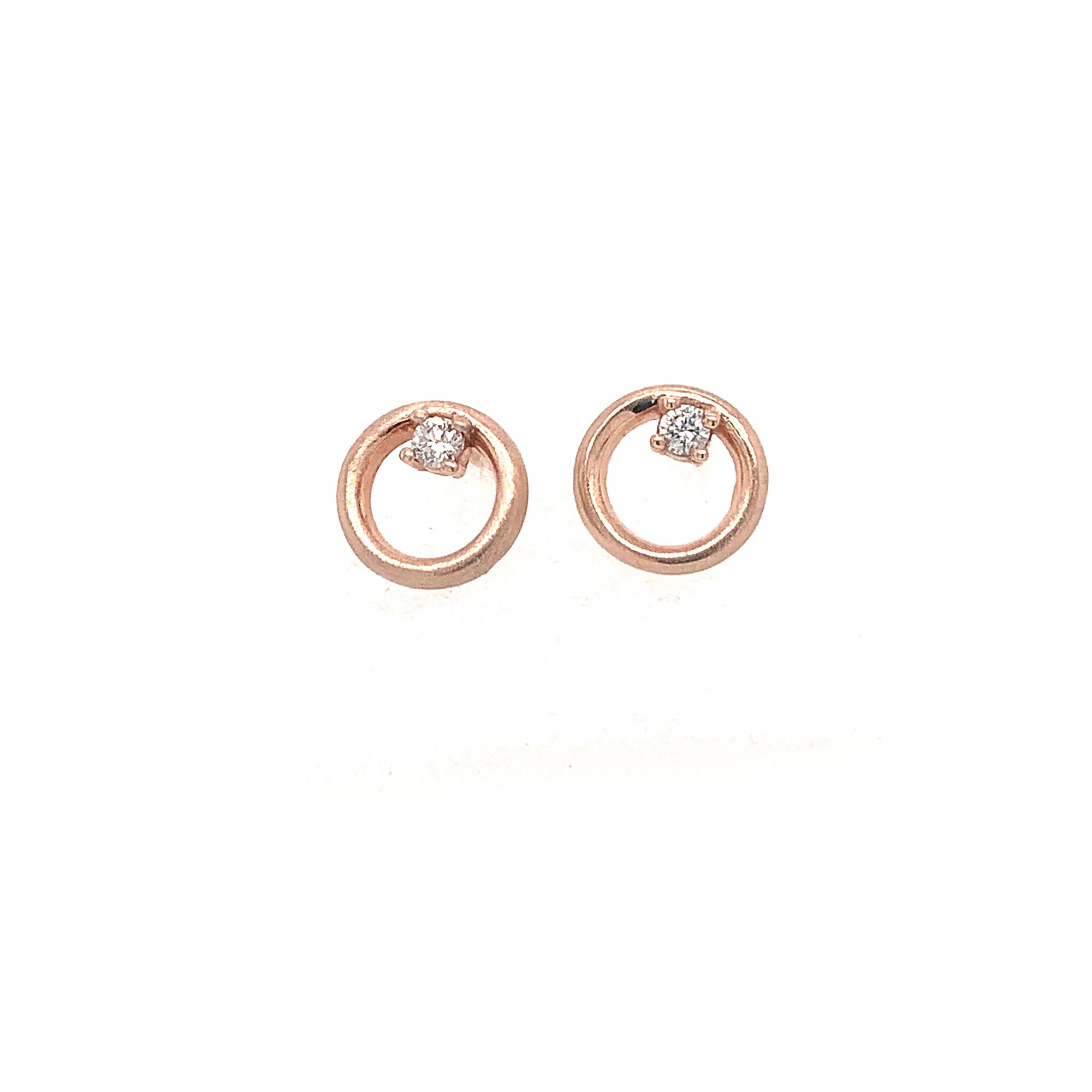 14k rose gold OKAY earrings with dimaonds
