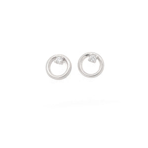 14k white gold OKAY earrings with dimaonds