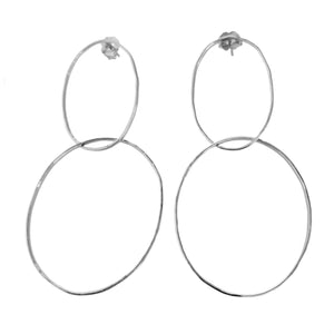 14k white gold OREO double hoop earrings