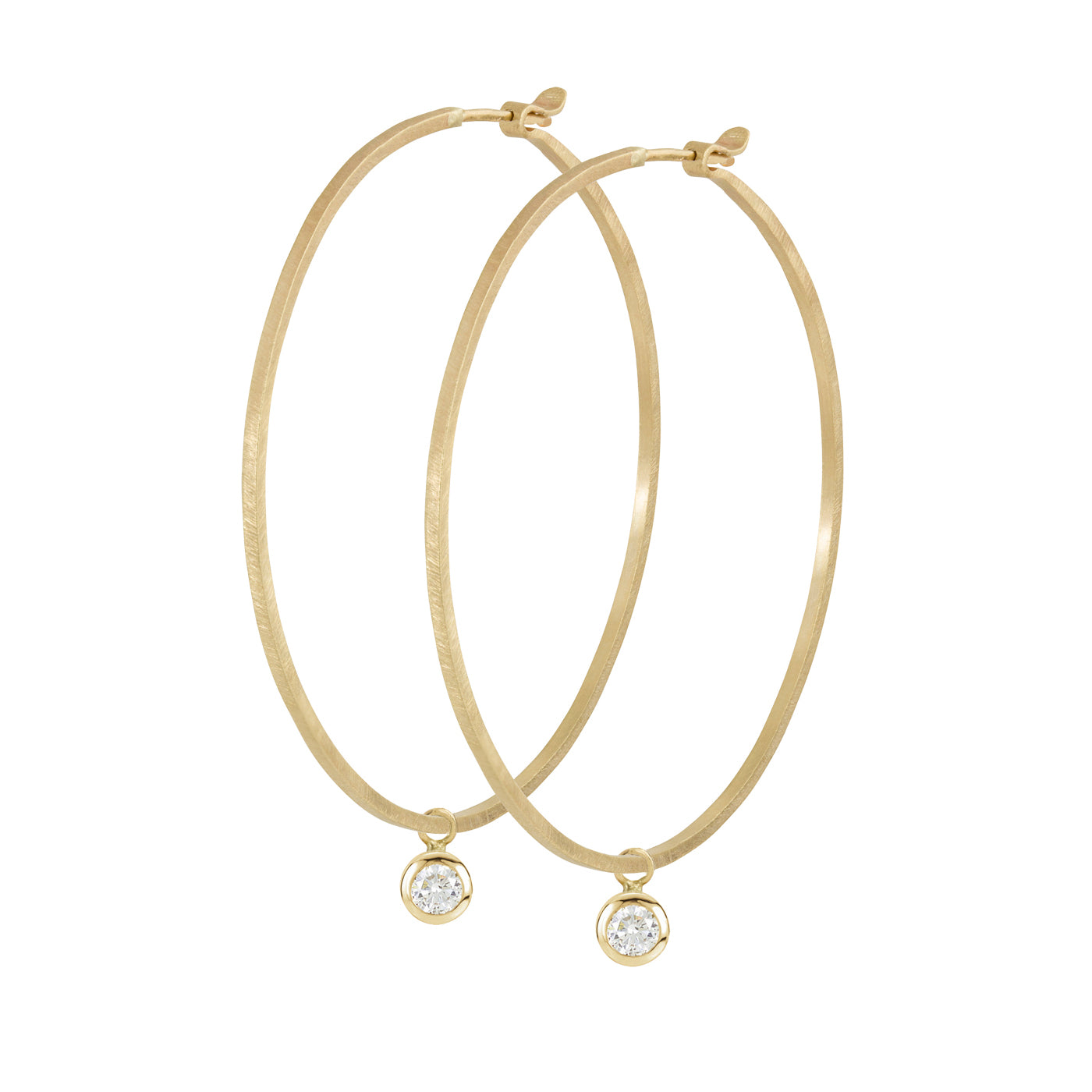 14k gold OTTO diamond hoop charms on ORMS hoops