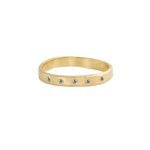 14k yellow gold RAYA ring with diamonds