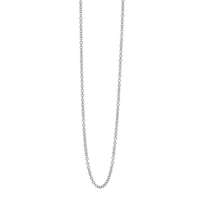 14k white gold 1.0mm rolo link chain