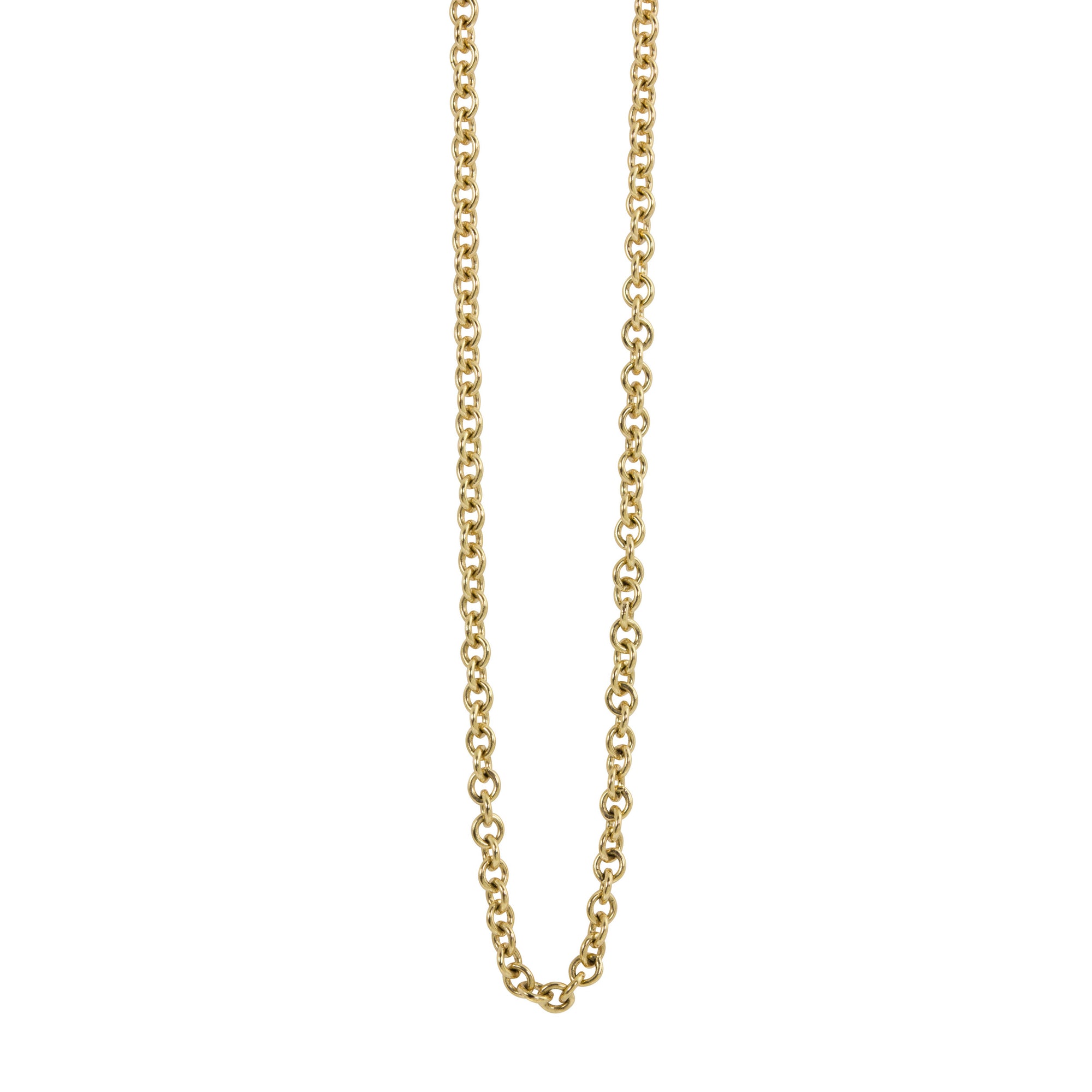 14k yellow gold 2.0mm rolo link chain