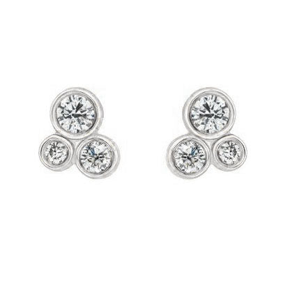 14k white gold OTTA diamond post earrings