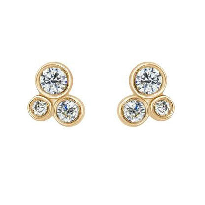 14k yellow gold OTTA diamond post earrings