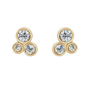 14k yellow gold OTTA diamond post earrings