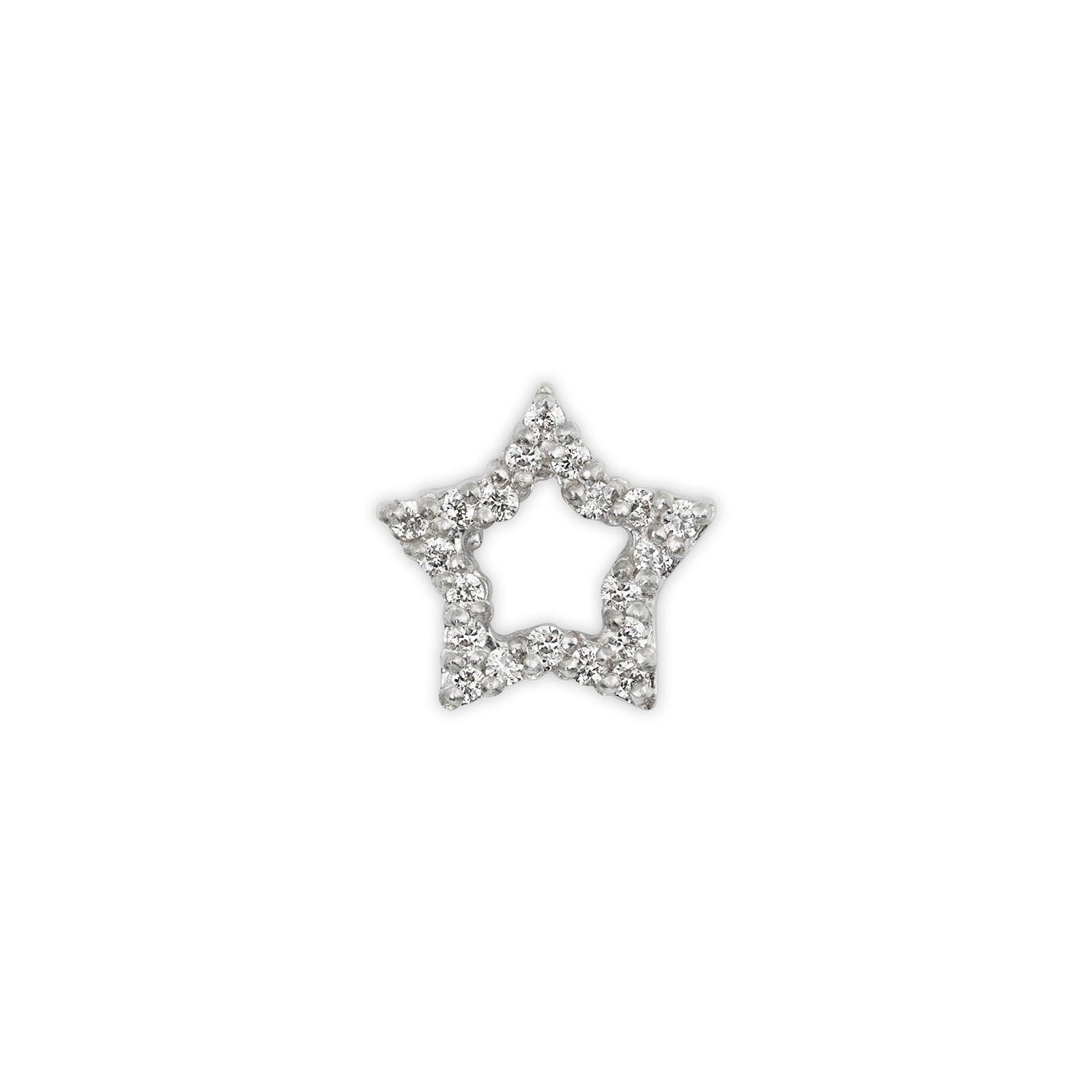 14k white gold STAR charms for ORMS hoop earrings in a pair
