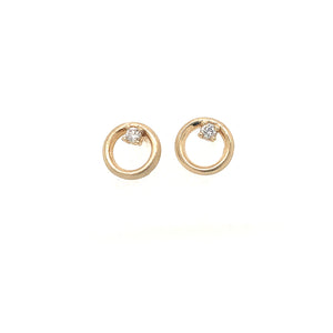 14k yellow gold OKAY earrings with dimaonds